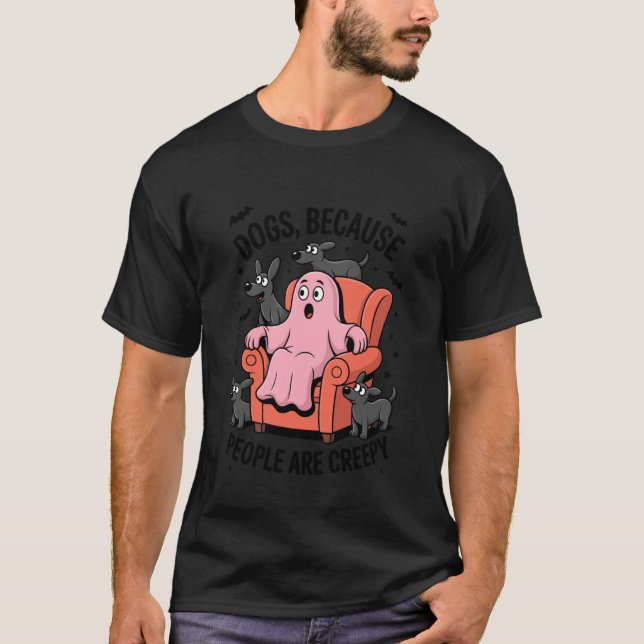 Dogs Permit Halloween Couch Occupation T-Shirt (Front)