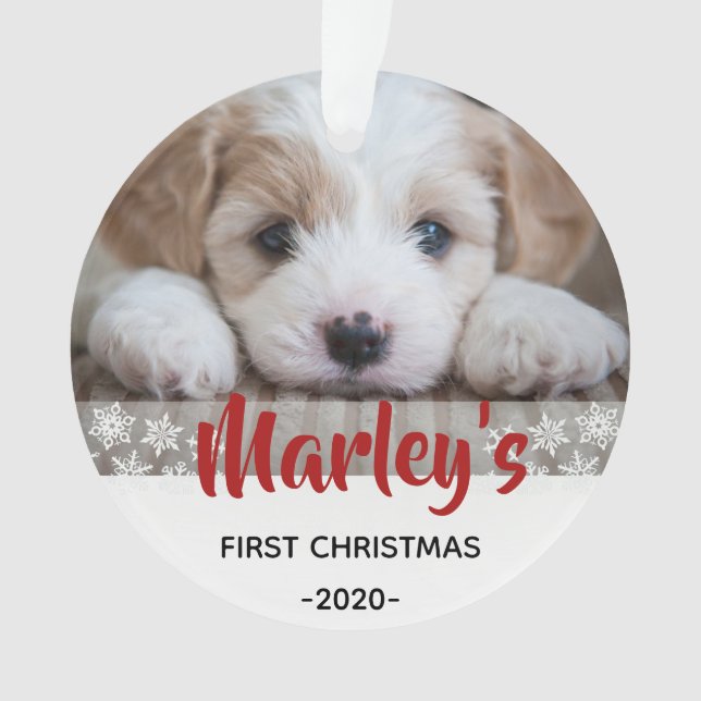 Dog's Personalized Christmas Ornament (Front)