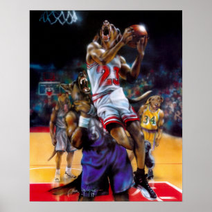 Dogs Playing Basketball Poster