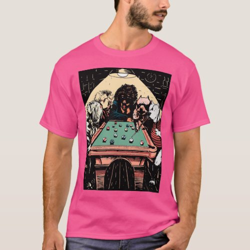 Dogs playing billiards 1 T_Shirt