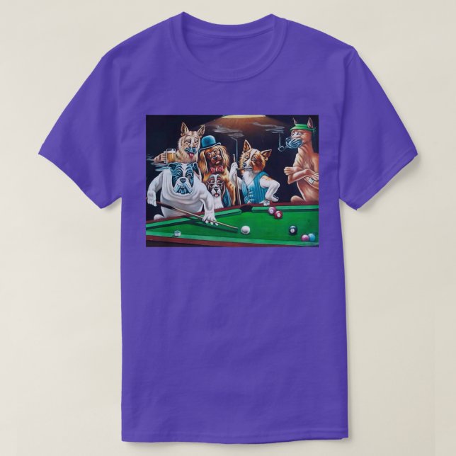 Dogs Playing Billiards Classic TShirt (Design Front)