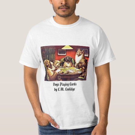 Dogs Playing Cards By C.m. Coolidge T-shirt