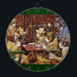 Dogs Playing Cards dart board<br><div class="desc">Vintage Coolidge image of dogs playing cards</div>