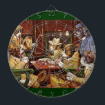 Dogs Playing Cards dart board<br><div class="desc">Vintage Coolidge image of dogs playing cards</div>