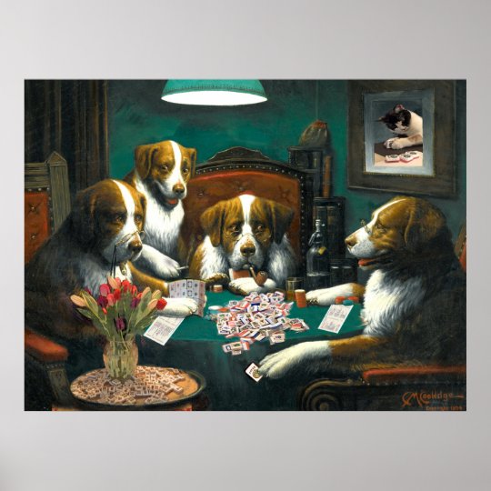 Dogs Playing Mah Jongg Poster | Zazzle.com