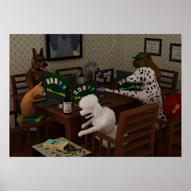 Dogs playing online poker poster (Front)