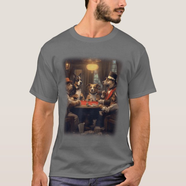 Dogs Playing Poker A Friend in Need Funny Dog Love T-Shirt (Front)