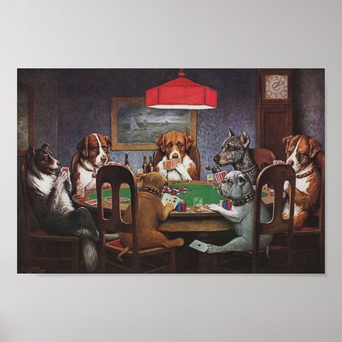 Dogs Playing Poker A Friend In Need High Resolutio Poster