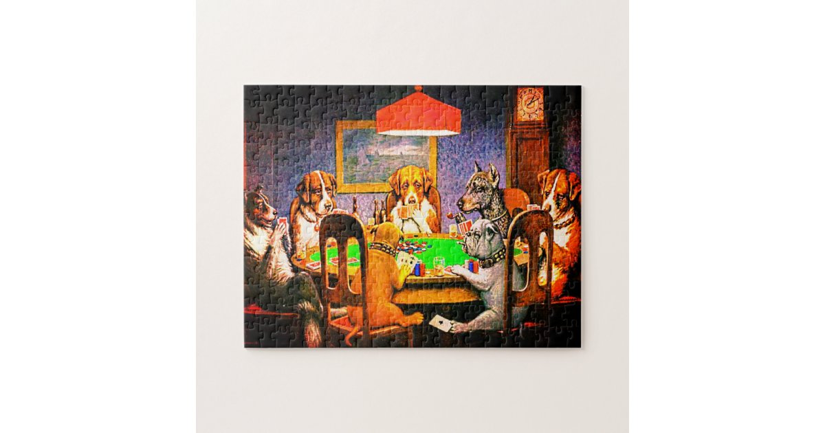 Dogs Playing Poker A Friend In Need Jigsaw Puzzle Zazzle Com