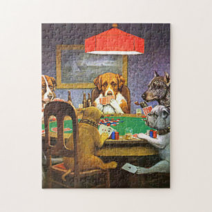 Poker Dogs (1852pz) - 500 Piece Jigsaw Puzzle