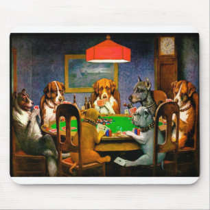 Dogs Playing Poker A Friend in Need Mouse Pad
