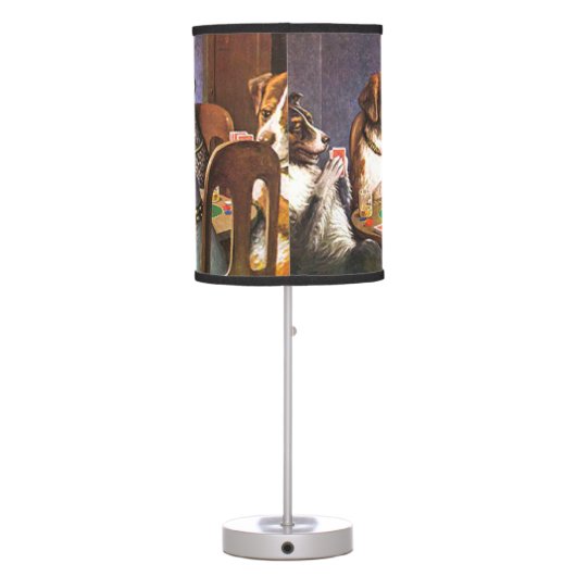 Dogs Playing Poker A Friend In Need Table Lamp (Back)