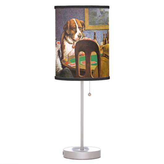 Dogs Playing Poker A Friend In Need Table Lamp (Left)