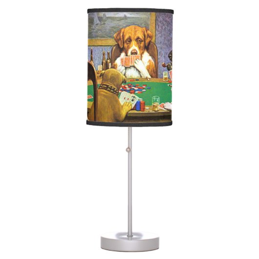 Dogs Playing Poker A Friend In Need Table Lamp (Front)