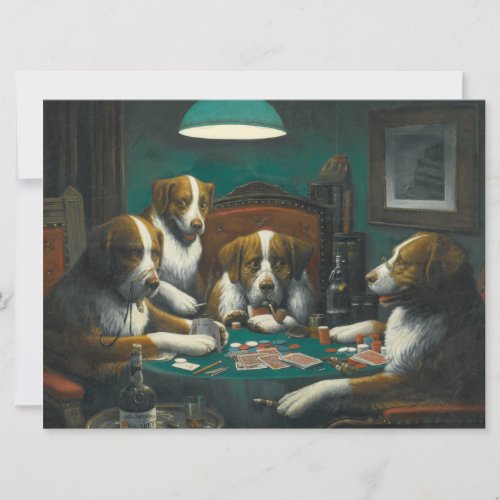 Dogs Playing Poker Animal Card Game