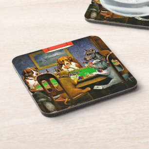 Dogs Playing Poker Beverage Coaster