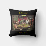 Dogs Playing Poker Bold Bluff C. M. Coolidge Black Throw Pillow at Zazzle