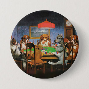 Dogs Playing Poker by C.M. Coolidge Button