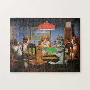 Dogs Playing Poker by C.M. Coolidge Jigsaw Puzzle