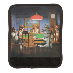 Dogs Playing Poker by C.M. Coolidge Luggage Handle Wrap
