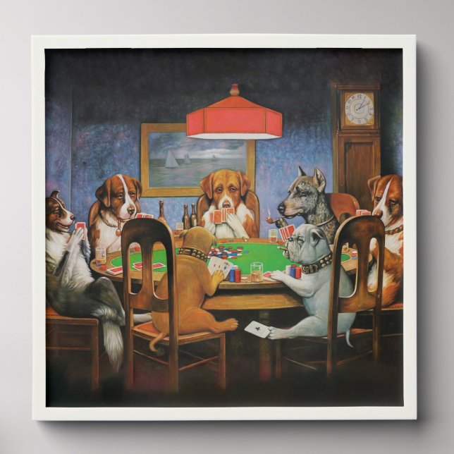 Dogs Playing Poker by C.M. Coolidge Peel And Stick Photo Tile (Front Set)