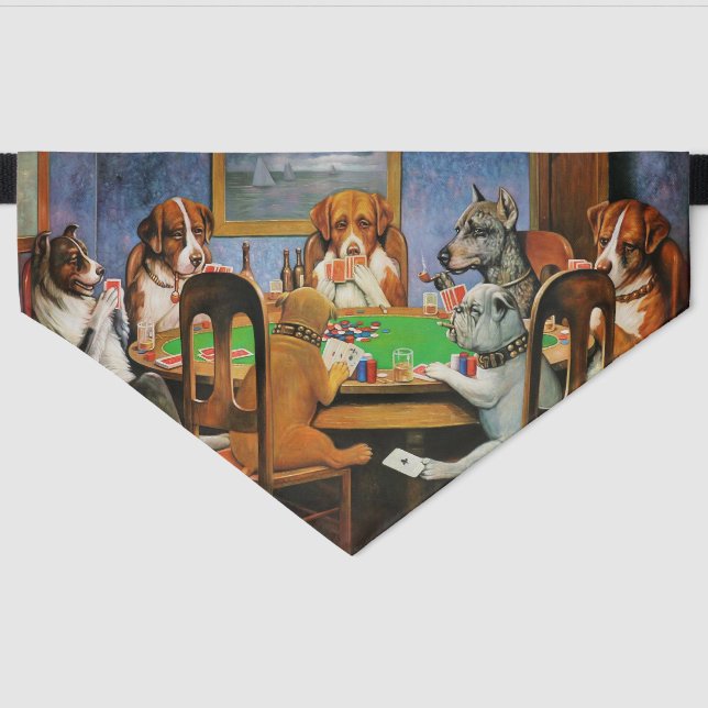 Dogs Playing Poker by C.M. Coolidge Pet Bandana Collar (Front)