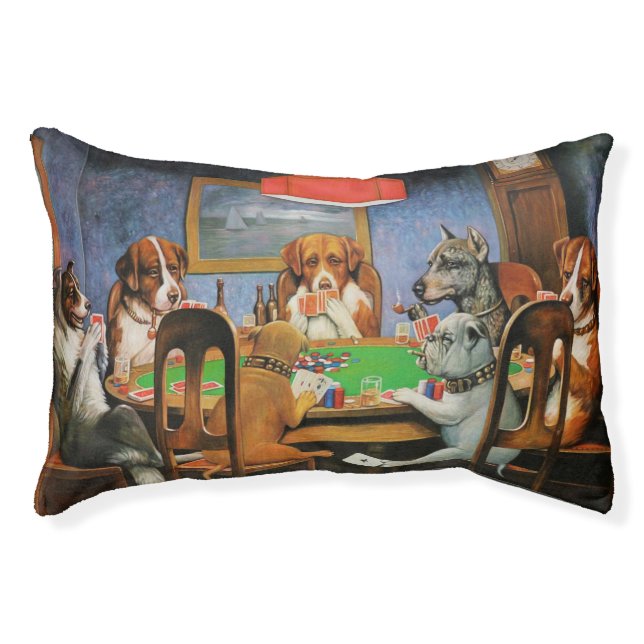 Dogs Playing Poker by C.M. Coolidge Pet Bed (Front)