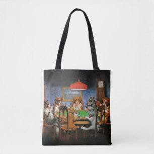 Dogs Playing Poker by C.M. Coolidge Tote Bag