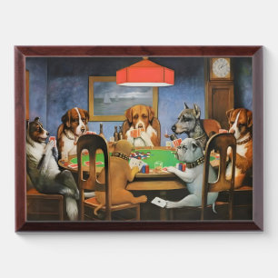 Dogs Playing Poker by Cassius Marcellus Coolidge's Award Plaque