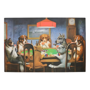 Dogs Playing Poker by Cassius Marcellus Coolidge's Metal Print