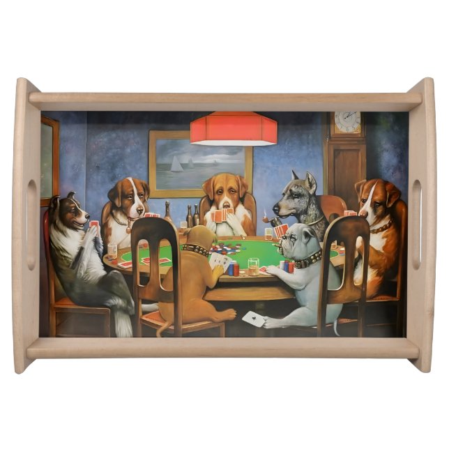 Dogs Playing Poker by Cassius Marcellus Coolidge's Serving Tray (Front)