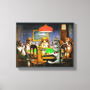 Dogs Playing Poker Canvas Print