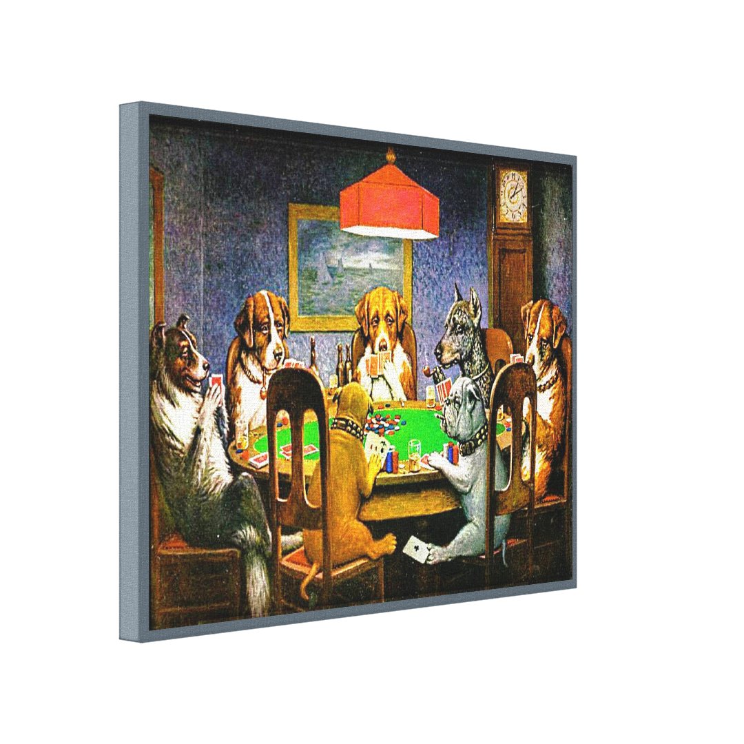 Dogs Playing Poker Canvas Print | Zazzle