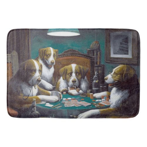 Dogs Playing Poker Cassius Marcellus Coolidge 1894 Bath Mat