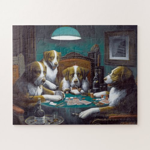 Dogs Playing Poker Cassius Marcellus Coolidge 1894 Jigsaw Puzzle