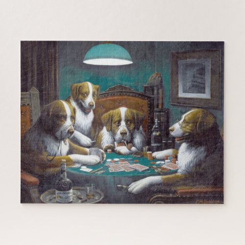 Dogs Playing Poker Cassius Marcellus Coolidge 1894 Jigsaw Puzzle