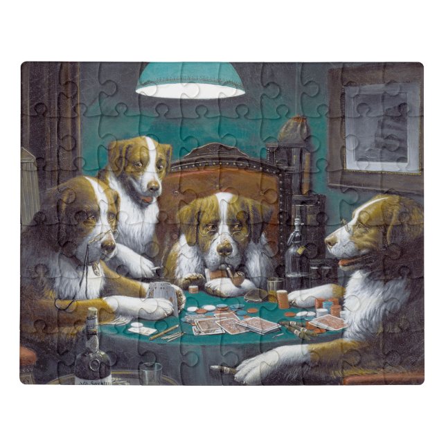 Dogs Playing Poker Cassius Marcellus Coolidge 1894 Jigsaw Puzzle (Puzzle Horizontal)