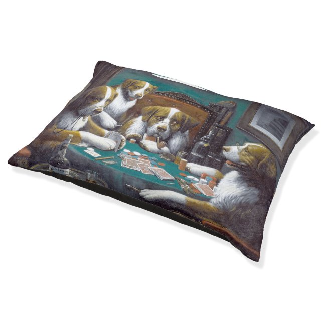 Dogs Playing Poker Cassius Marcellus Coolidge 1894 Pet Bed (Angled)