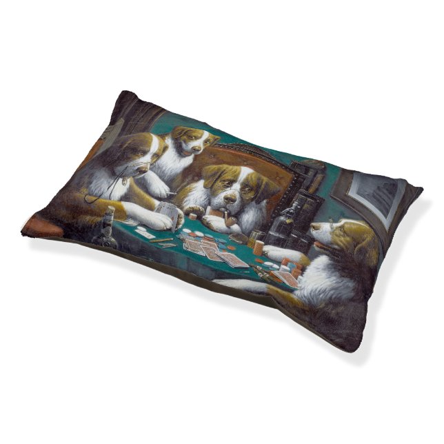 Dogs Playing Poker Cassius Marcellus Coolidge 1894 Pet Bed (Angled)