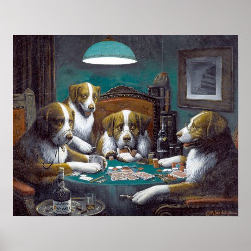 Dogs Playing Poker Cassius Marcellus Coolidge 1894 Poster