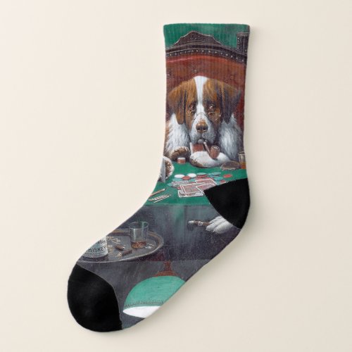 Dogs Playing Poker Cassius Marcellus Coolidge 1894 Socks