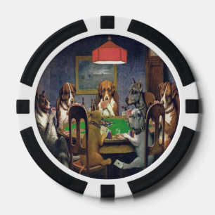 Dogs Playing Poker Clay Poker Chips