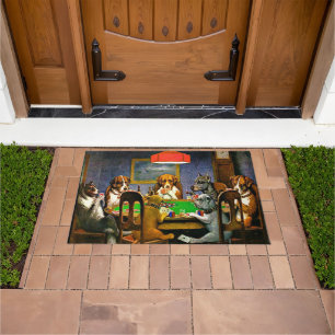 Dogs Playing Poker Doormat