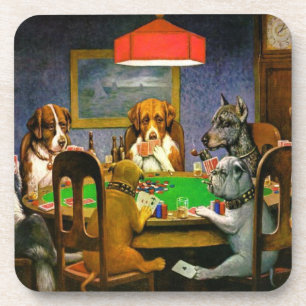 Dogs Playing Poker Drink Coaster