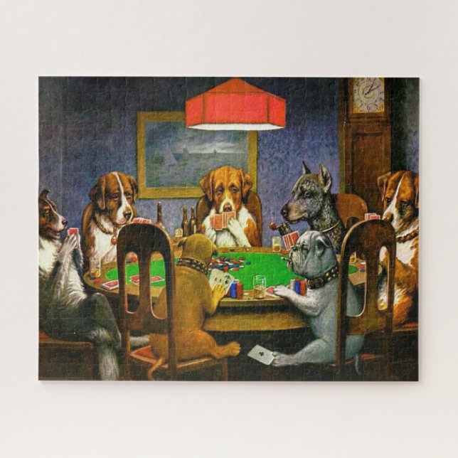 Dogs Playing Poker Jigsaw Puzzle (Horizontal)
