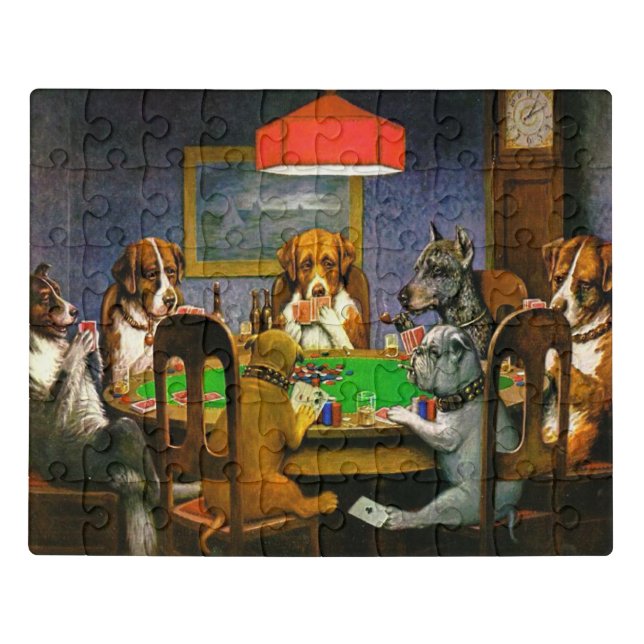 Dogs Playing Poker Jigsaw Puzzle (Puzzle Horizontal)