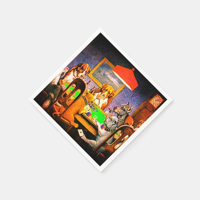 Dogs Playing Poker Paper Napkins (Corner)