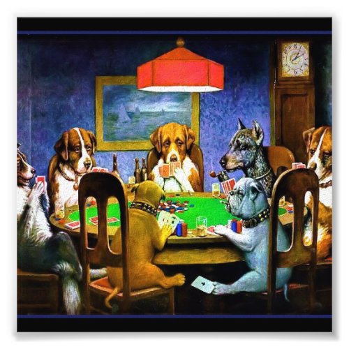 Dogs Playing Poker Photo Print