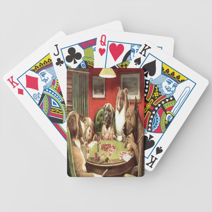 Dogs playing cards