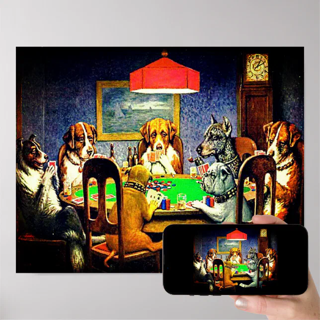 Dogs Playing Poker Poster Zazzle   Dogs Playing Poker Poster R008381651cd94de38e32a16b004af0da Ajjai6 644.webp